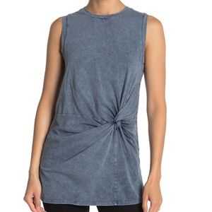 Mustard Seed Mineral Washed Knot Front Muscle Tee